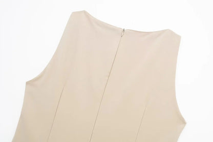 Double Belt Design Slim Fit Dress - allsose