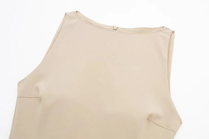 Double Belt Design Slim Fit Dress - allsose