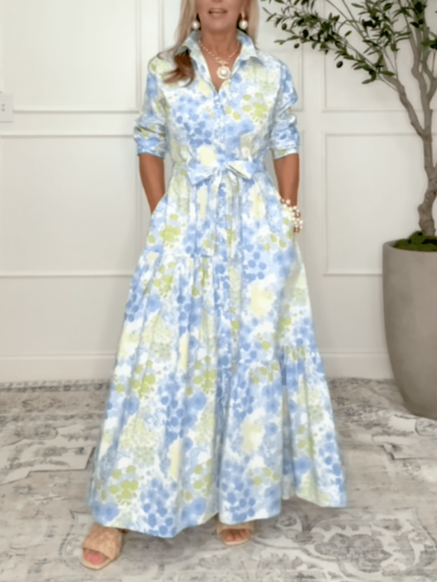 Elegant Printed Midi Dress - allsose