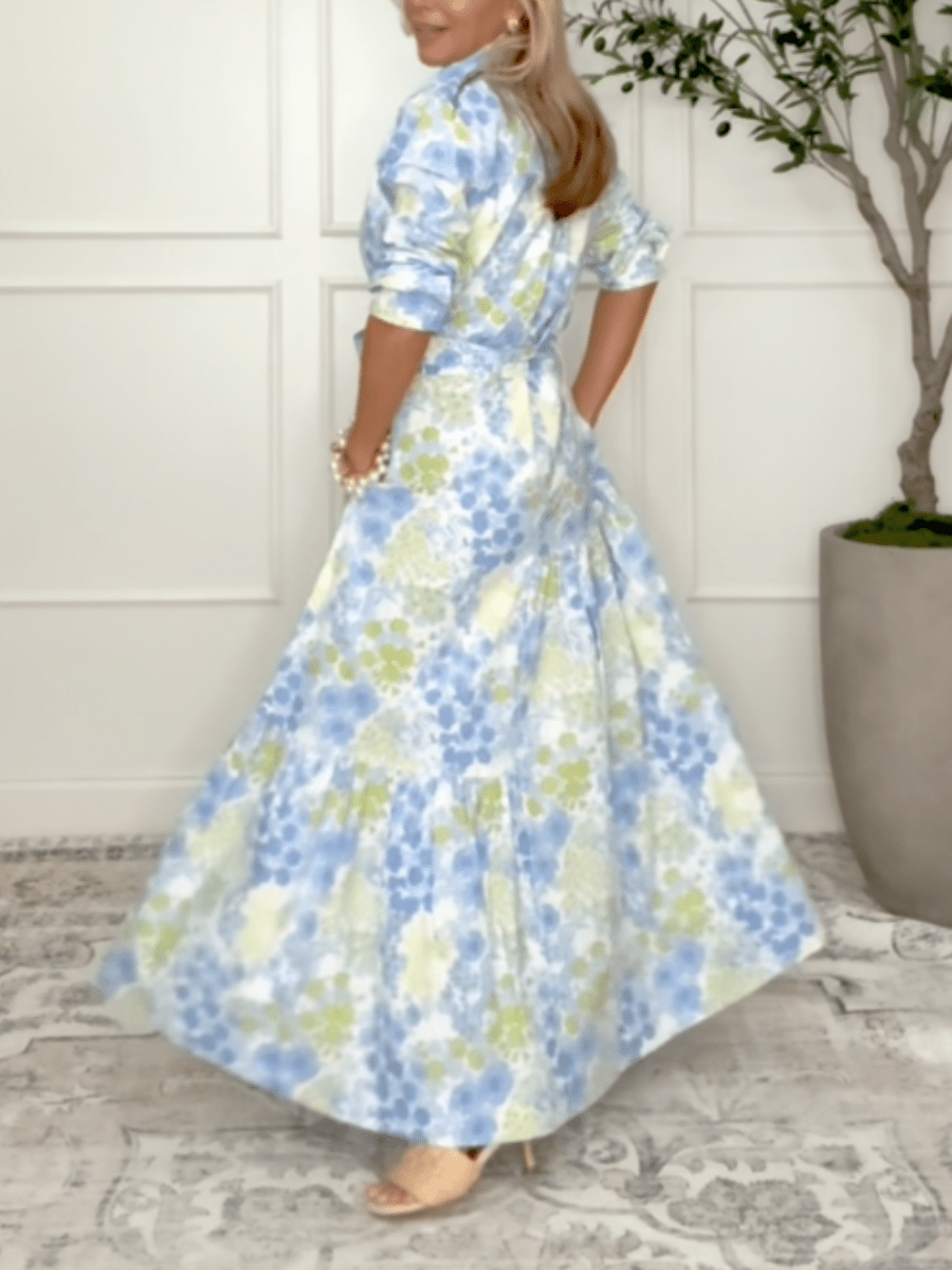 Elegant Printed Midi Dress - allsose