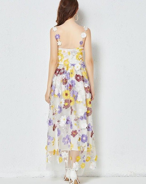 Embroidered Floral Camisole Dress - allsose