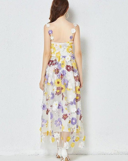 Embroidered Floral Camisole Dress - allsose