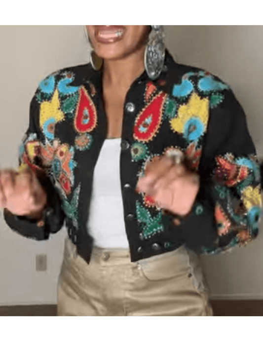 Embroidered Vintage Coat - allsose