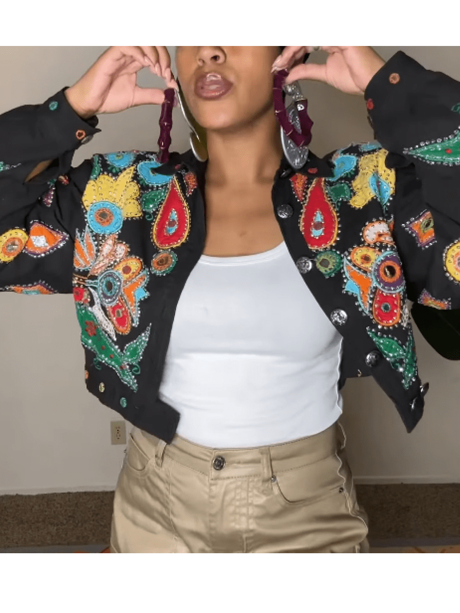 Embroidered Vintage Coat - allsose