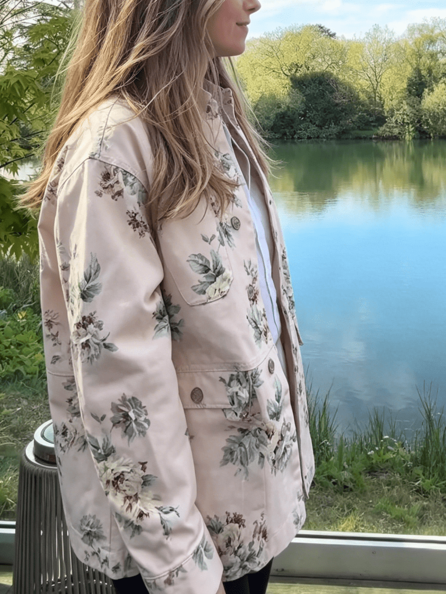 English Garden Vintage Floral Utility Jacket - allsose