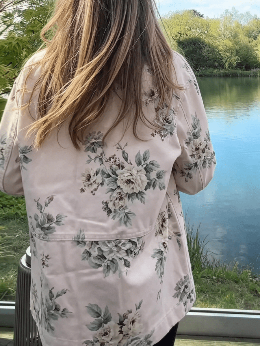 English Garden Vintage Floral Utility Jacket - allsose