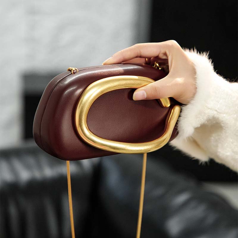 Evening Bag Mini Bag Vintage Metal Kipper Chain Crossbody Bag - allsose