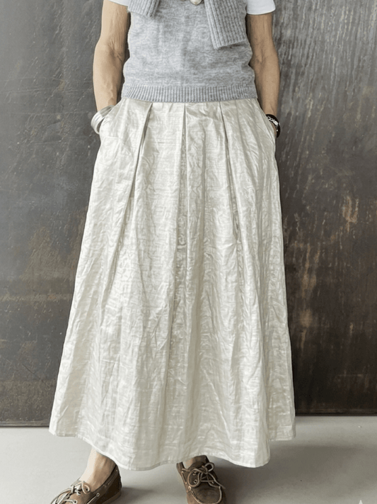 Everyday Shimmer Pleated Maxi Skirt - allsose