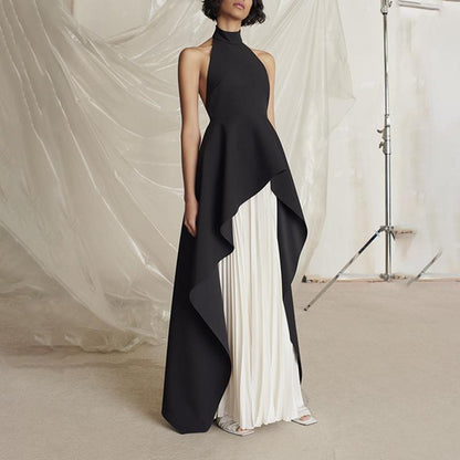 Fancy Dresses Black & White Aesthetics Ruffle Dress - allsose