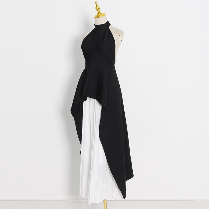 Fancy Dresses Black & White Aesthetics Ruffle Dress - allsose