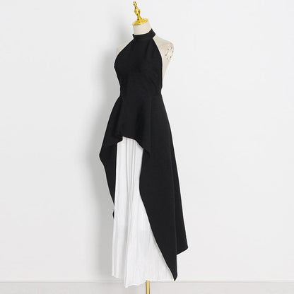 Fancy Dresses Black & White Aesthetics Ruffle Dress - allsose