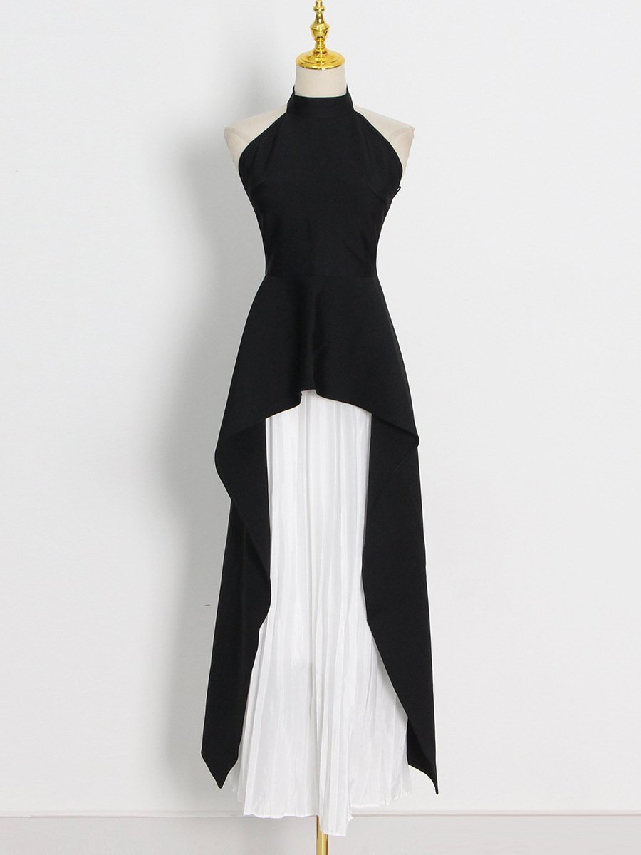 Fancy Dresses Black & White Aesthetics Ruffle Dress - allsose