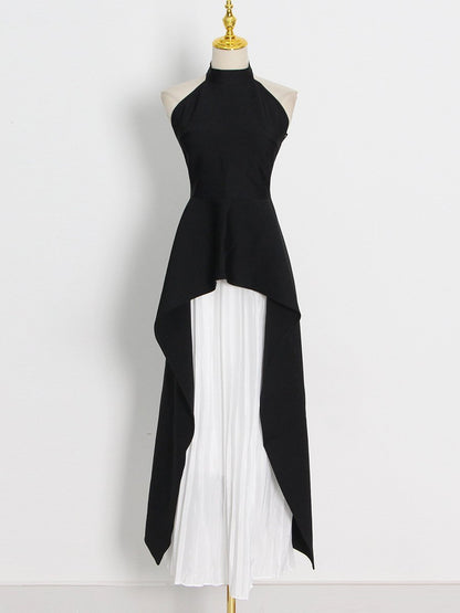 Fancy Dresses Black & White Aesthetics Ruffle Dress - allsose