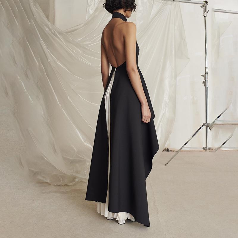 Fancy Dresses Black & White Aesthetics Ruffle Dress - allsose
