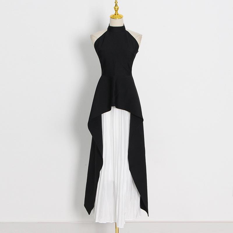 Fancy Dresses Black & White Aesthetics Ruffle Dress - allsose