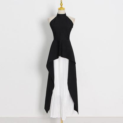 Fancy Dresses Black & White Aesthetics Ruffle Dress - allsose
