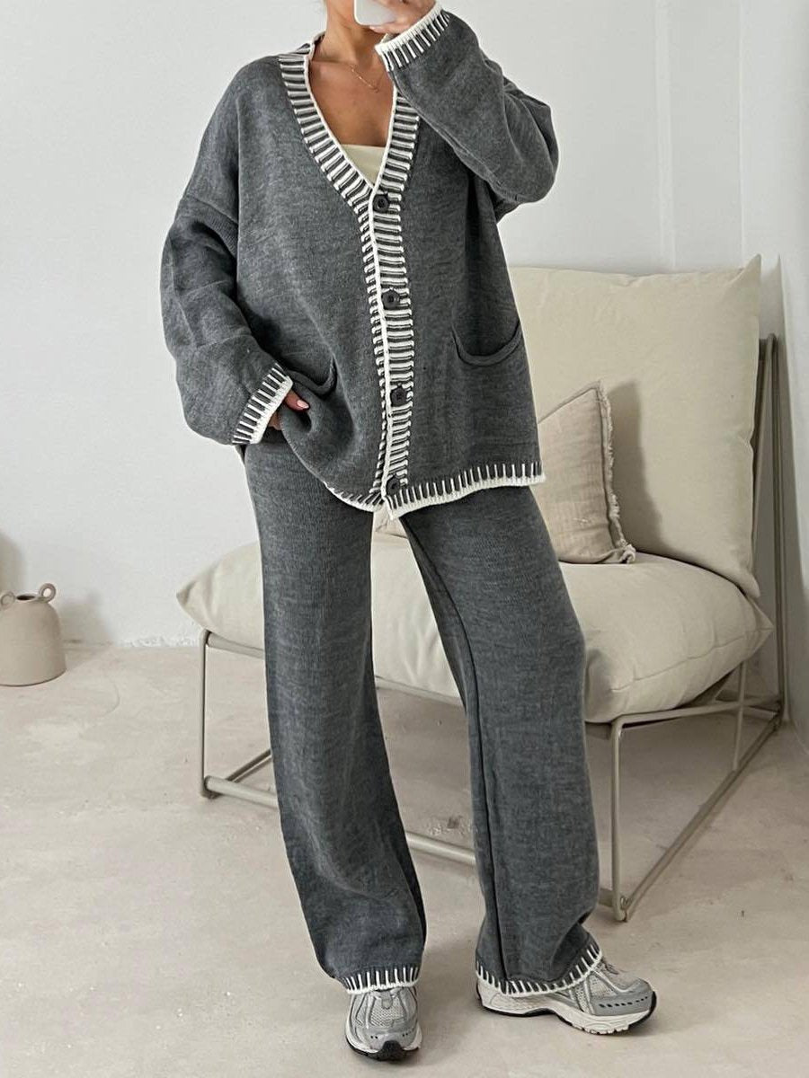 Fashion Casual Knitted Two - piece Set - allsose