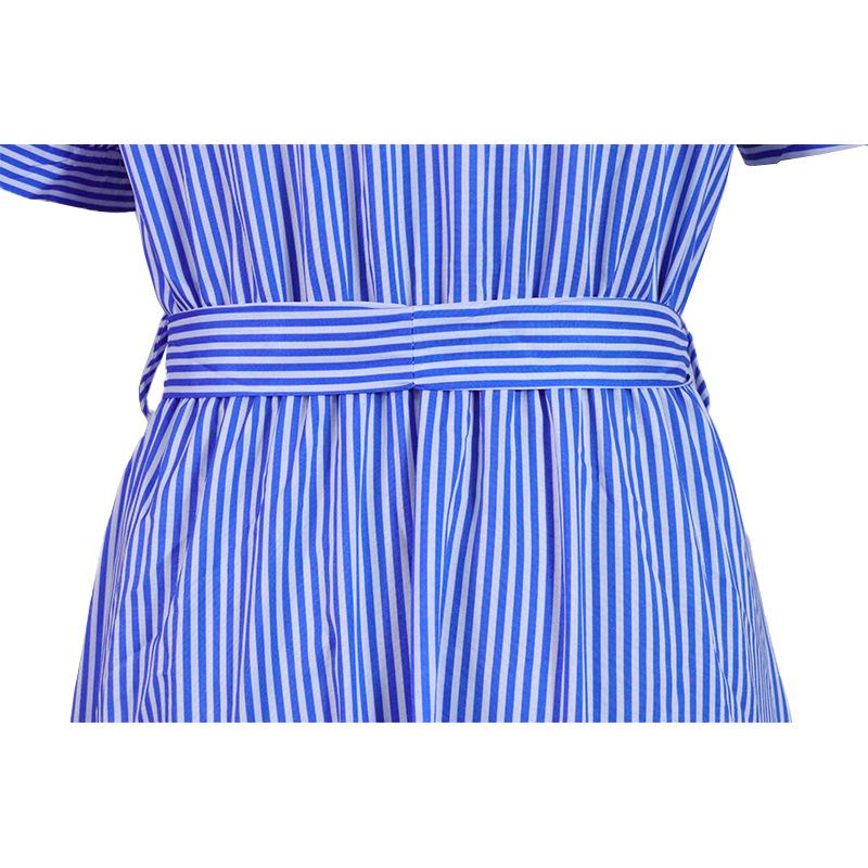Fashion Striped Tiered Mid Dress - allsose