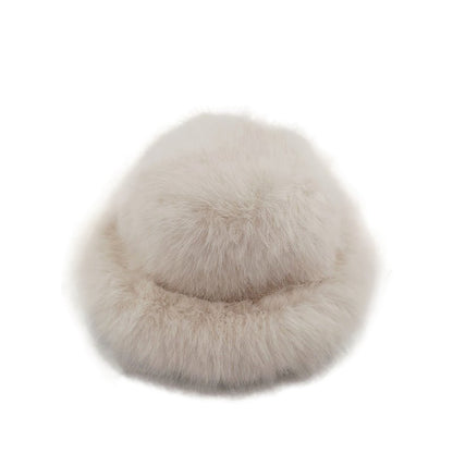 Faux Fox Fur Plush Fisherman Hat - allsose
