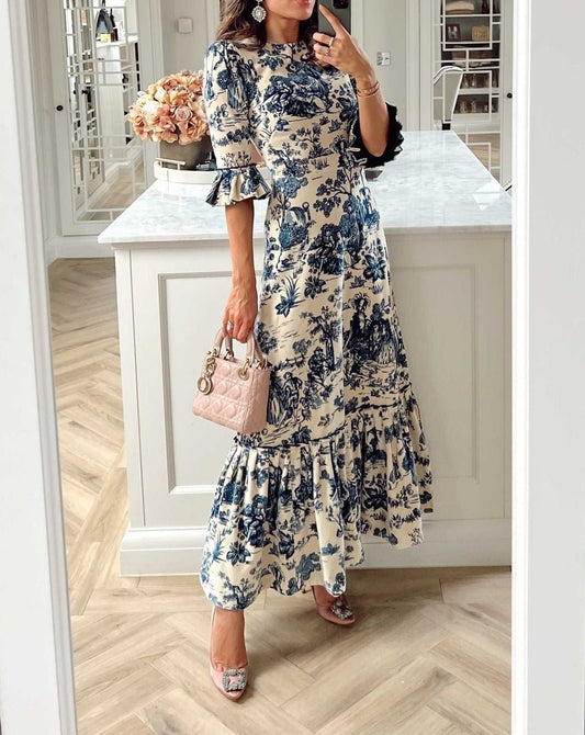 Fine China Maxi Dress - allsose