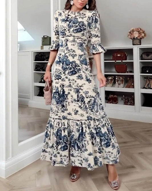 Fine China Maxi Dress - allsose