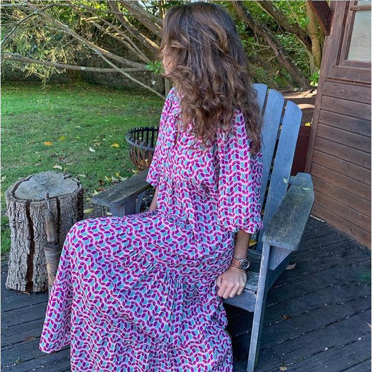 Floral Loose Casual Maxi Dress - allsose