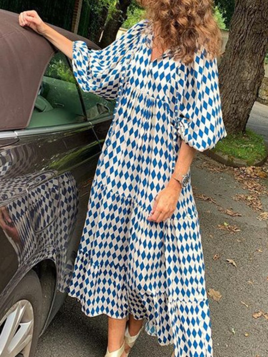 Floral Loose Casual Maxi Dress - allsose