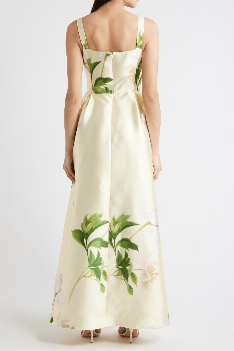 Floral Mikado Fit & Flare Gown - allsose