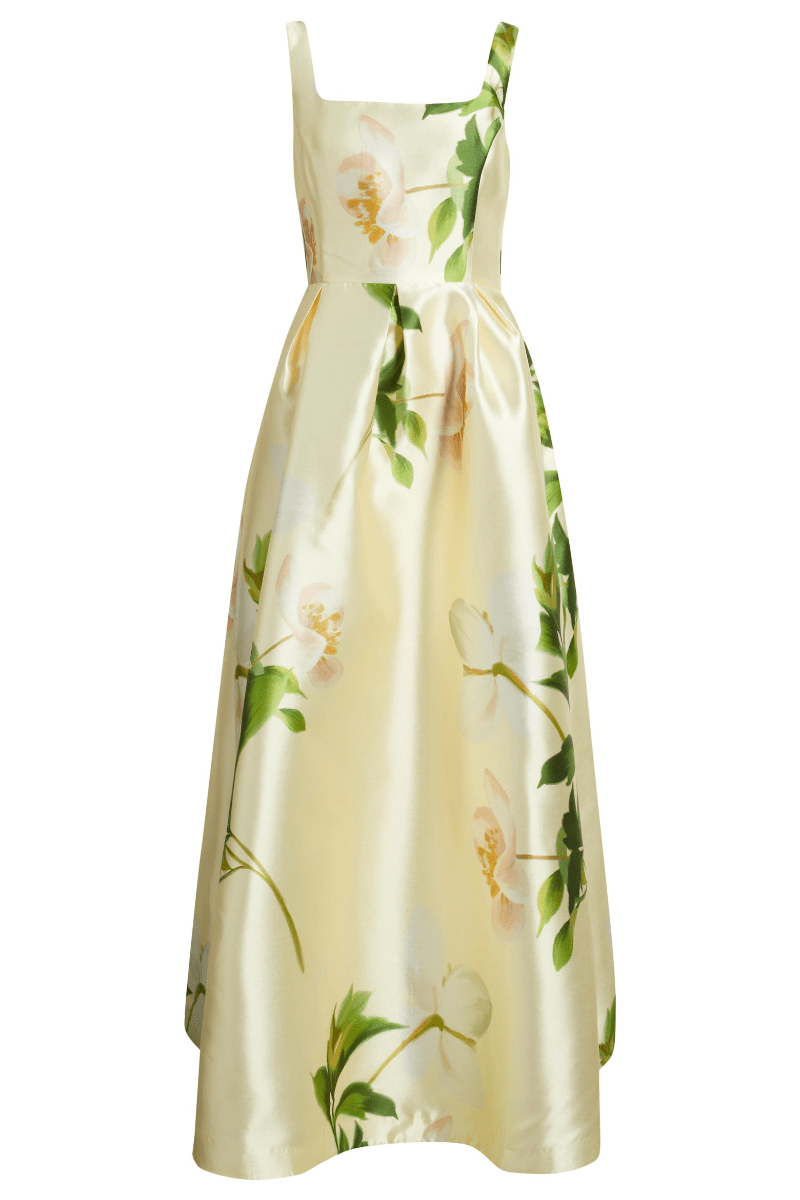 Floral Mikado Fit & Flare Gown - allsose