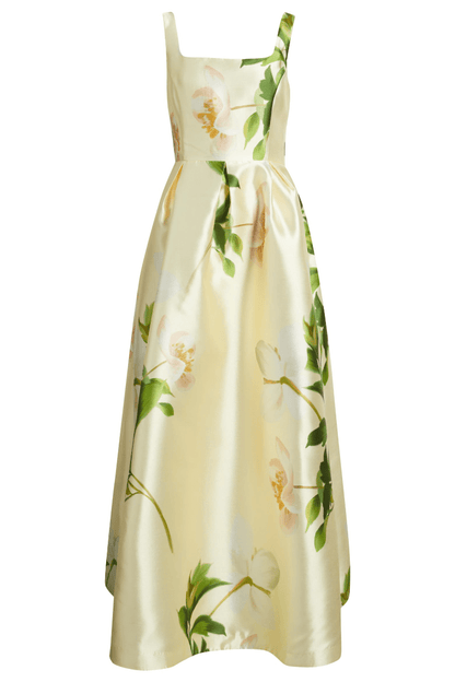Floral Mikado Fit & Flare Gown - allsose