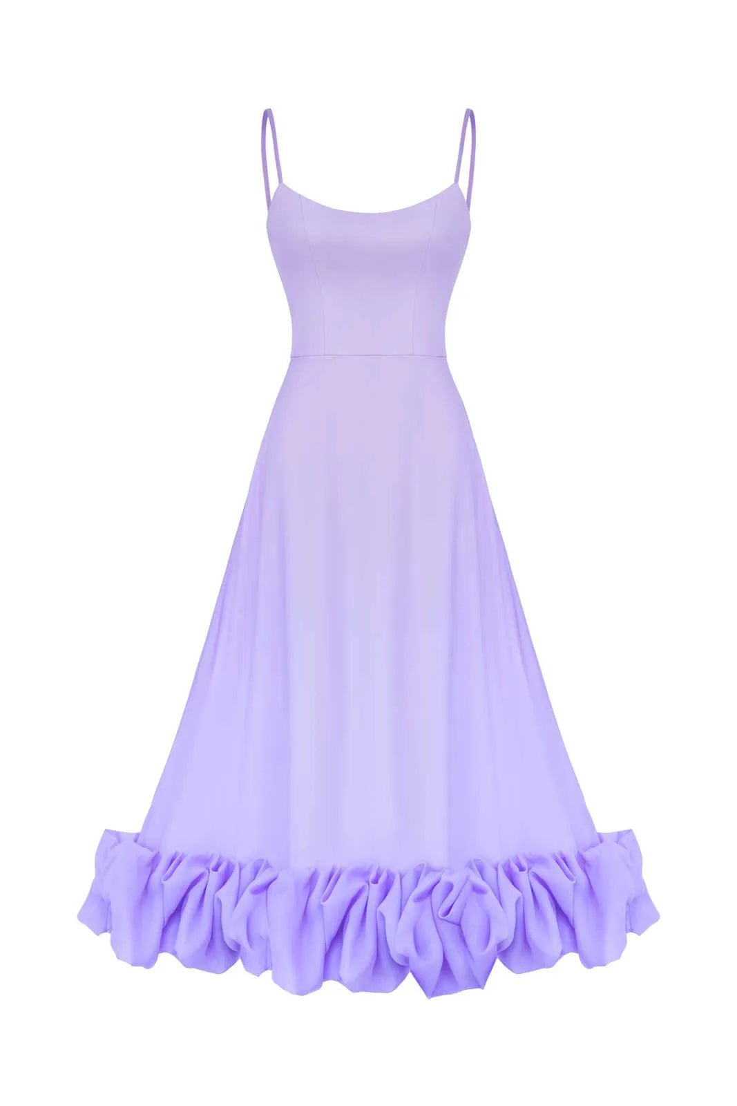 Flounce Bustier Midi Dress - allsose