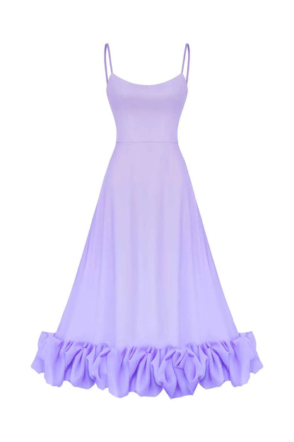 Flounce Bustier Midi Dress - allsose