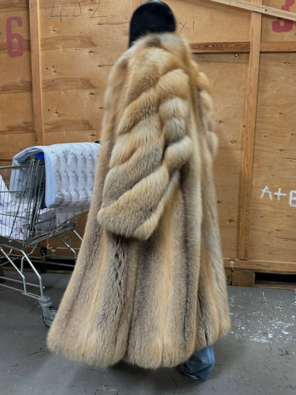 Full Length Fox Fur Coat - allsose