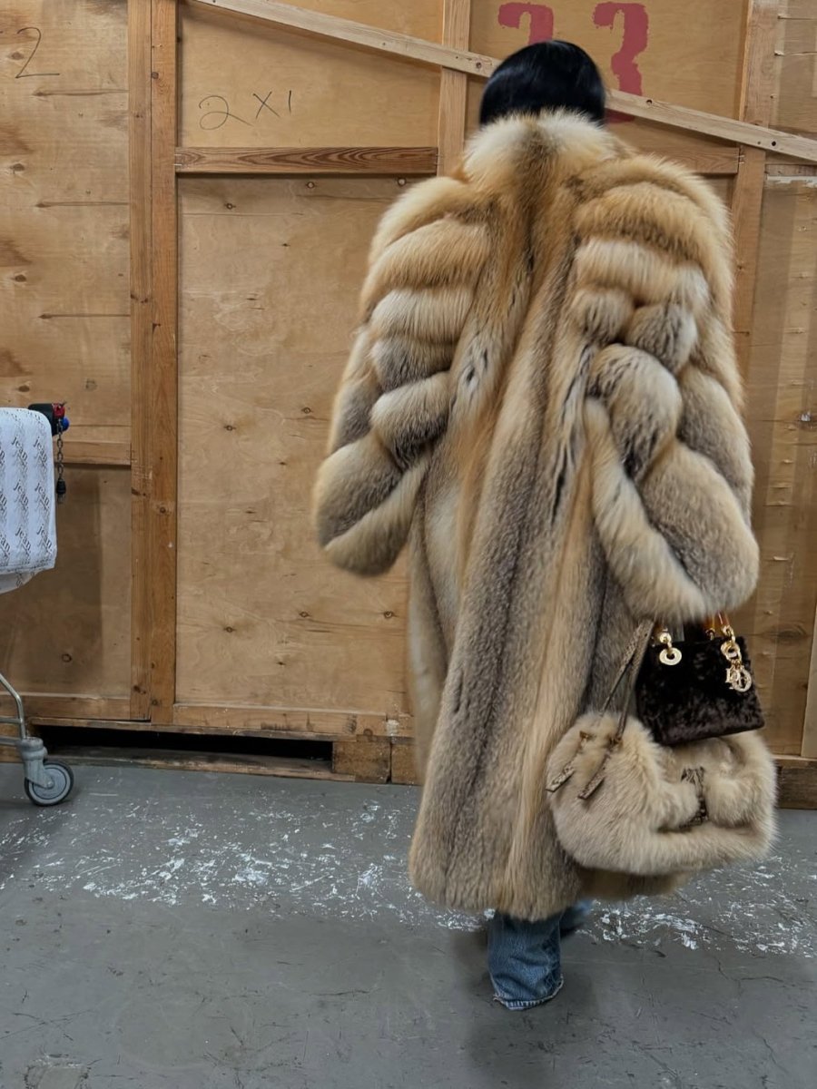 Full Length Fox Fur Coat - allsose