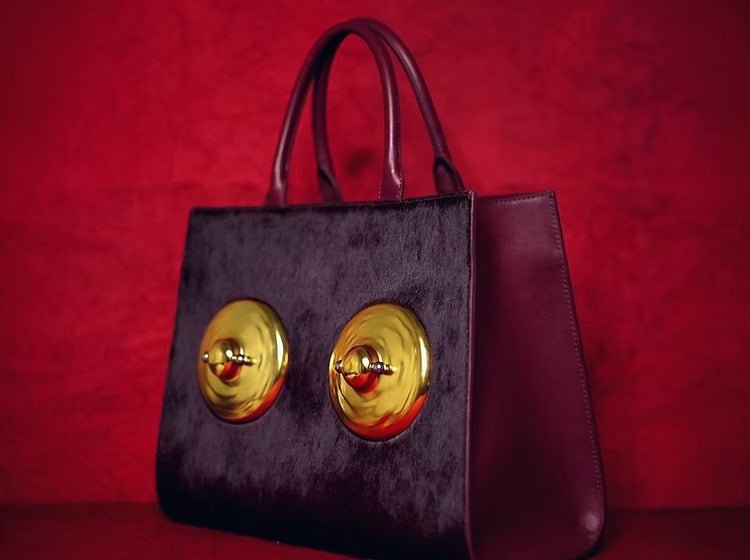 Golden Sculptural Hand Bag - allsose
