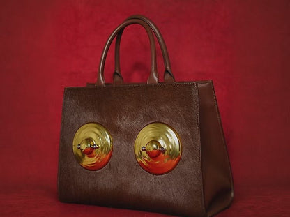 Golden Sculptural Hand Bag - allsose