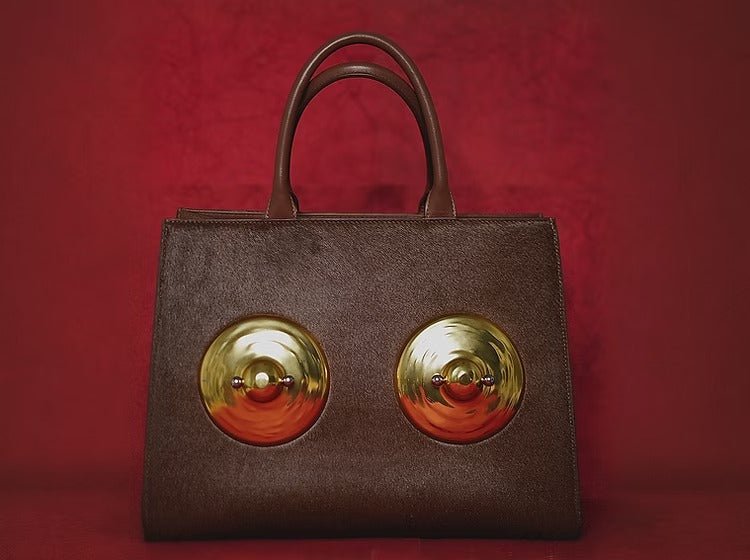 Golden Sculptural Hand Bag - allsose