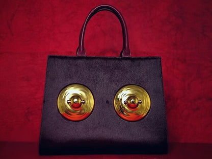 Golden Sculptural Hand Bag - allsose