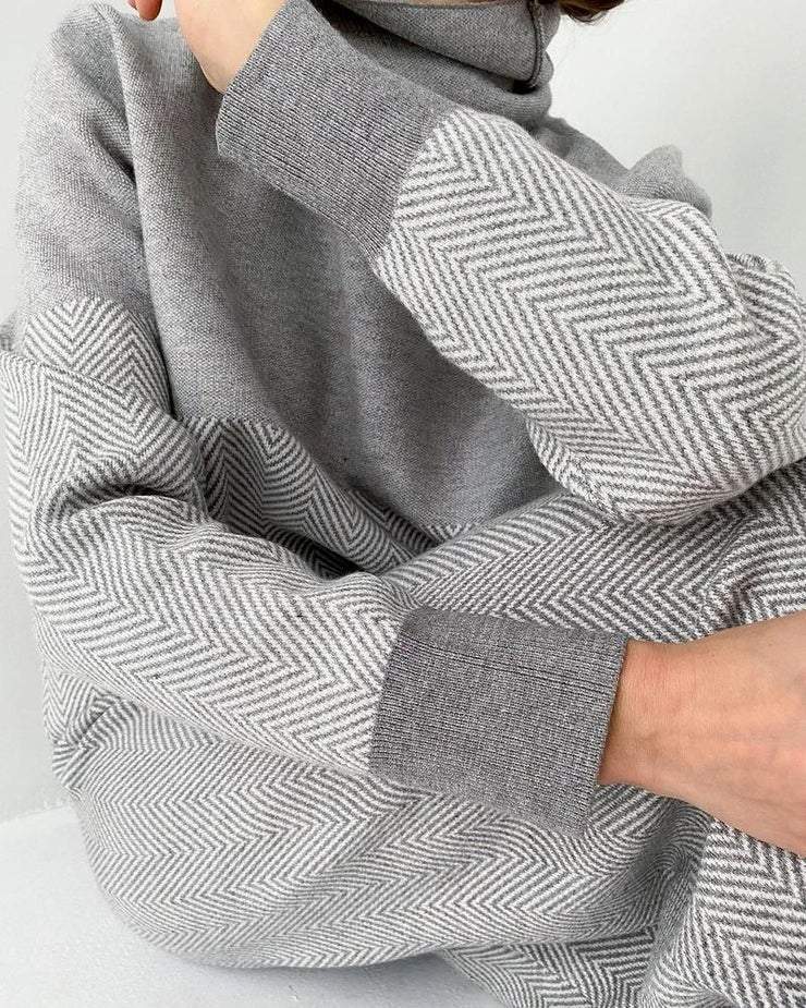 Good Feeling Herringbone Loungewear Set - allsose