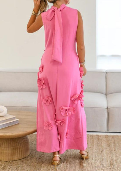 Gorgeous Flower Sleeveless Maxi Dress - allsose