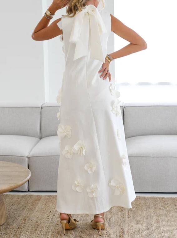 Gorgeous Flower Sleeveless Maxi Dress - allsose