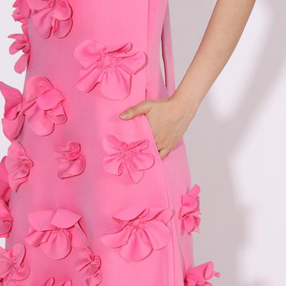 Gorgeous Flower Sleeveless Maxi Dress - allsose