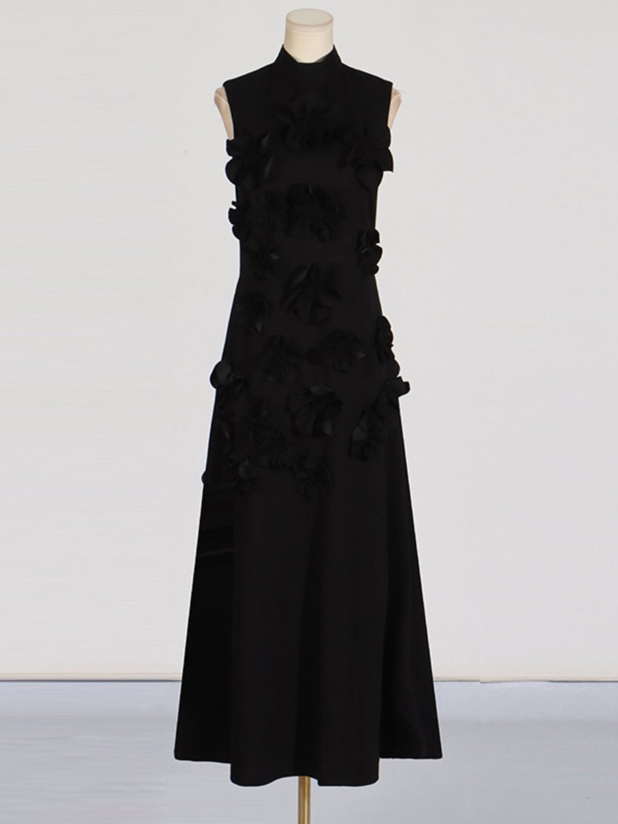 Gorgeous Flower Sleeveless Maxi Dress - allsose