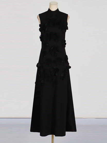 Gorgeous Flower Sleeveless Maxi Dress - allsose