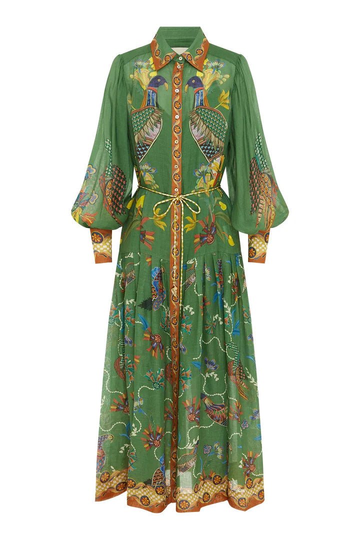 Green vintage peacock dress - allsose