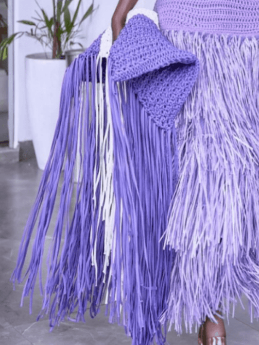 Handmade Fringe Crochet Bag. - allsose