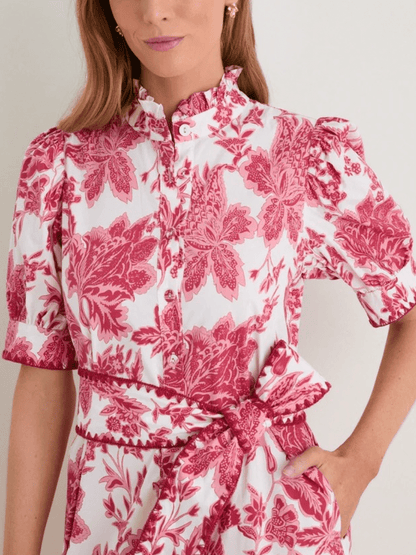 Hibiscus Floral Whipstitch Felicity Maxi Dress - allsose