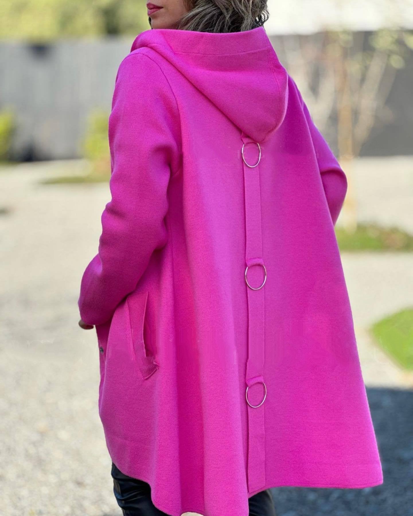 Hooded Pockets Knit Jacket - allsose