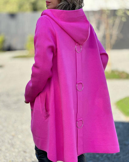 Hooded Pockets Knit Jacket - allsose