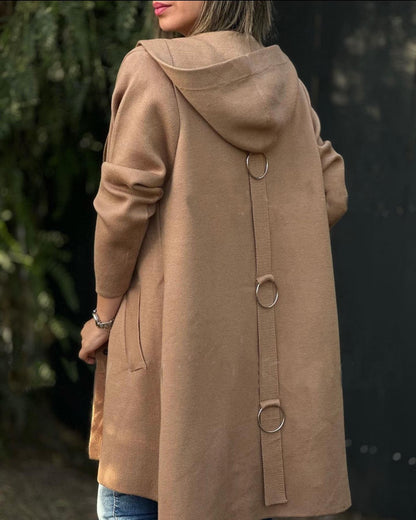 Hooded Pockets Knit Jacket - allsose